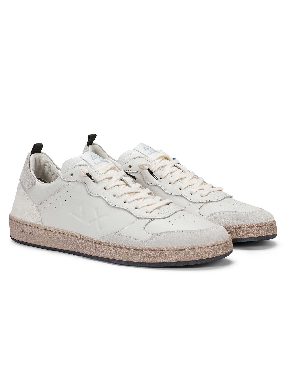 SUN68 urban basket sneakers da uomo panna