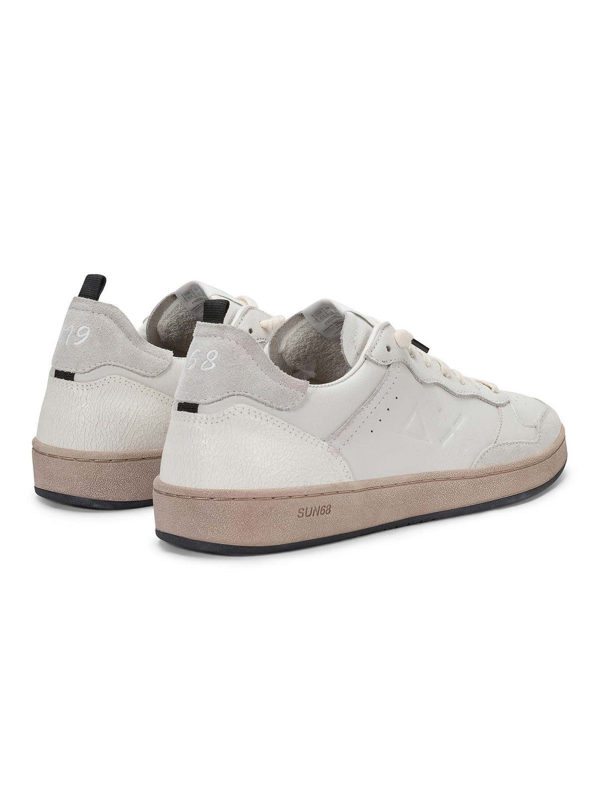 SUN68 urban basket sneakers da uomo panna