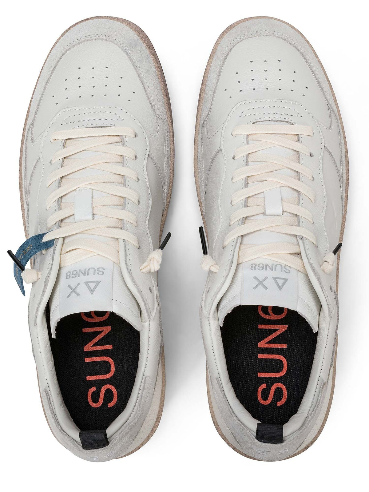 SUN68 urban basket sneakers da uomo panna
