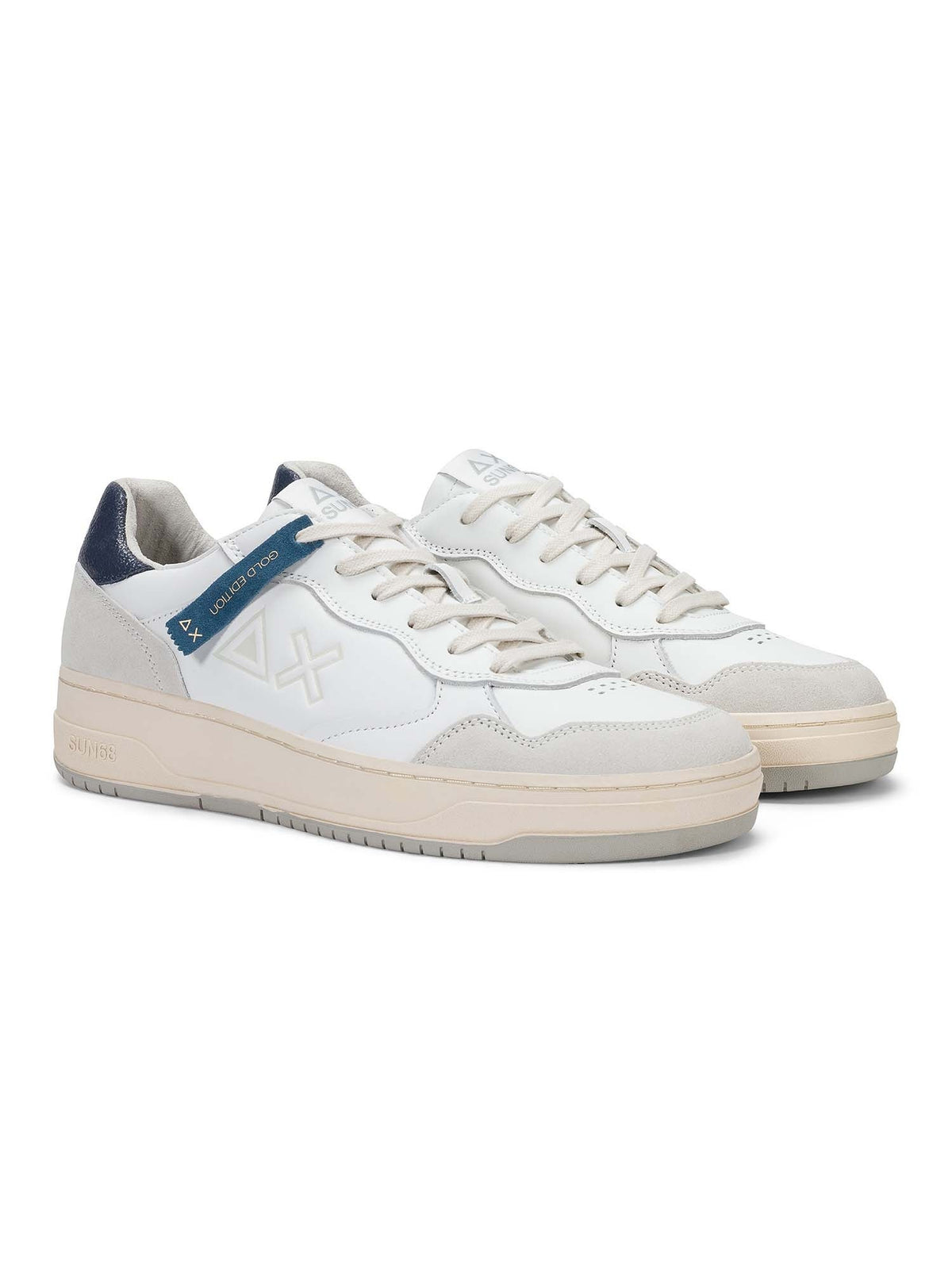 SUN68 big basket evo sneakers da uomo bianco-blu