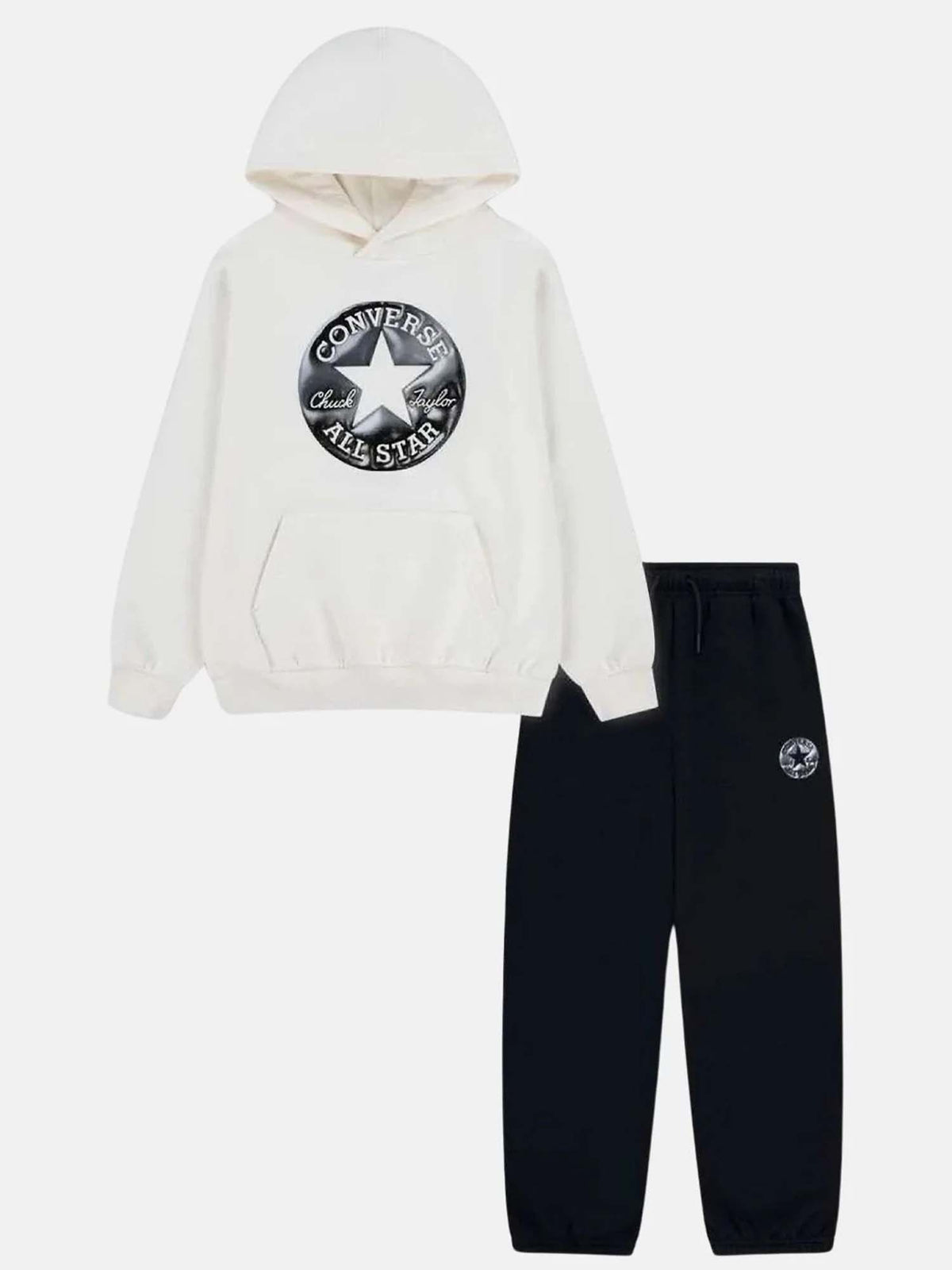 Converse tuta fl da bambino/a panna nero