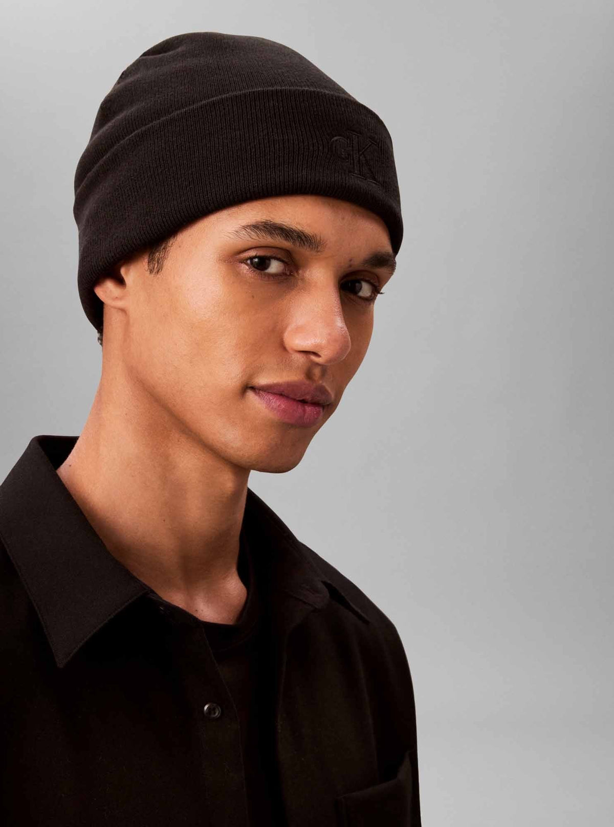 Ck fine rib beanie cappello da unisex nero