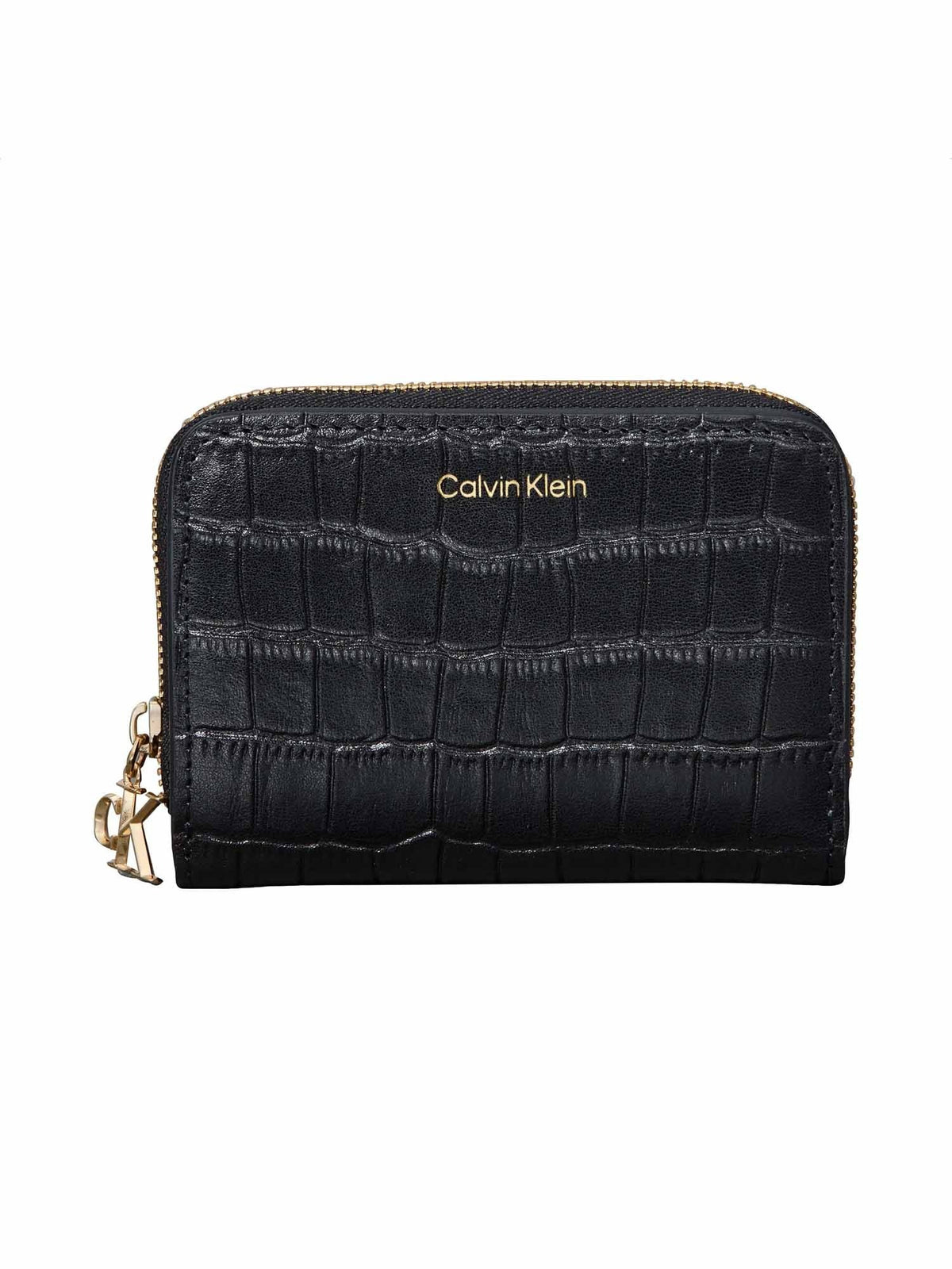 Ck croc medium flap portafogli da donna nero