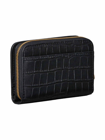 Ck croc medium flap portafogli da donna nero