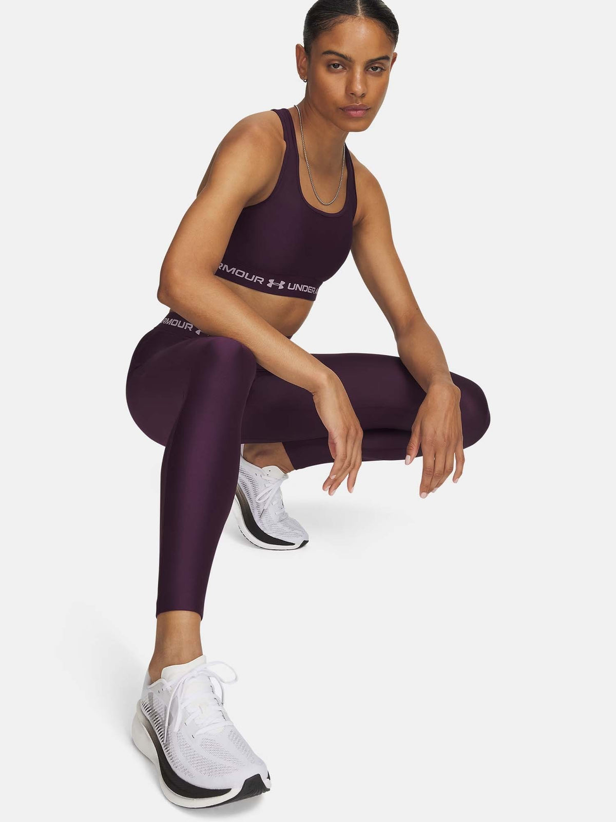 Under armour heatgea leggings training da donna viola