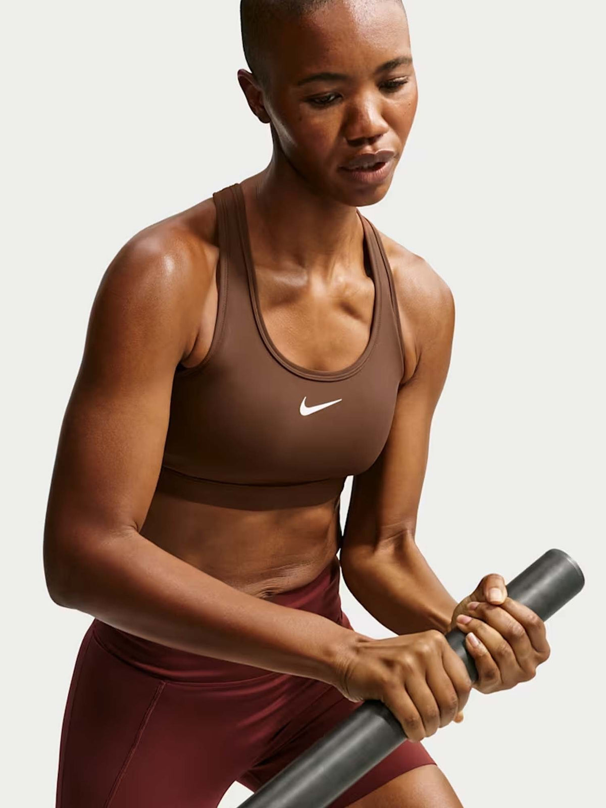 Nike bra medium supp training da donna cacao