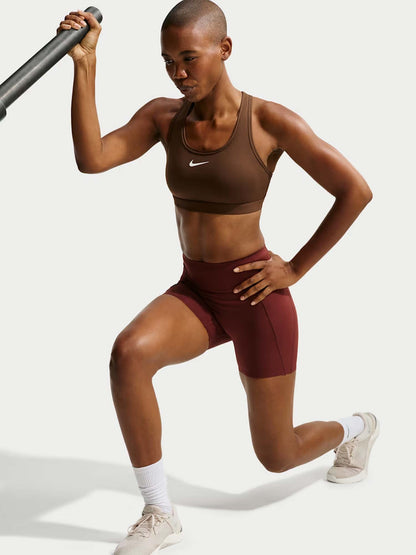 Nike bra medium supp training da donna cacao