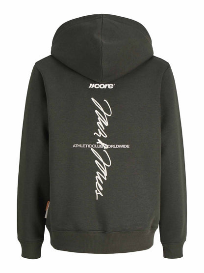 Jack&jones club felpa da bambino/a verde militare