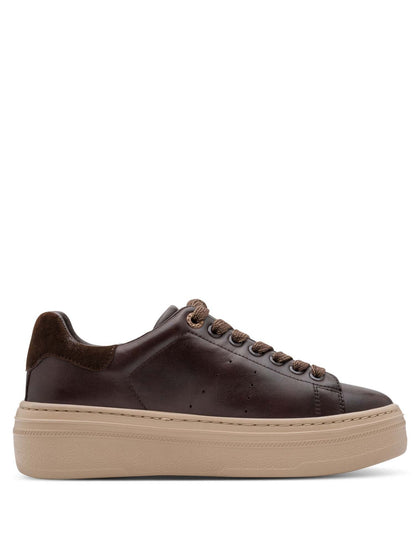 Tamaris stringata sneakers da donna mocca