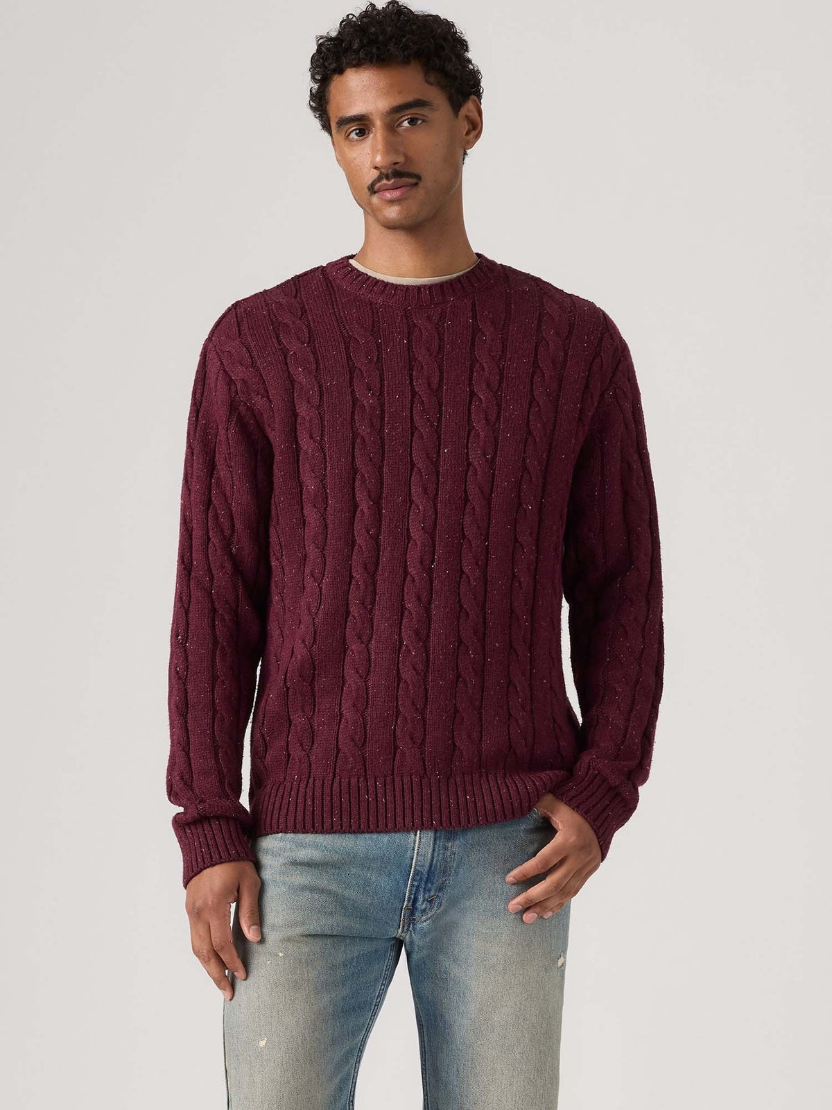 Levi's laurel crew maglia da uomo bordeaux