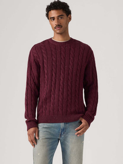 Levi's laurel crew maglia da uomo bordeaux