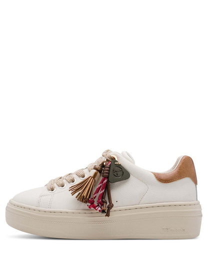Tamaris stringata sneakers da donna avorio