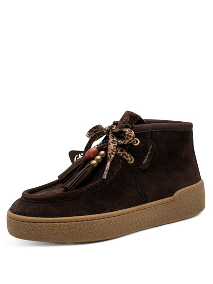 Tamaris stringata sneakers da donna mocca