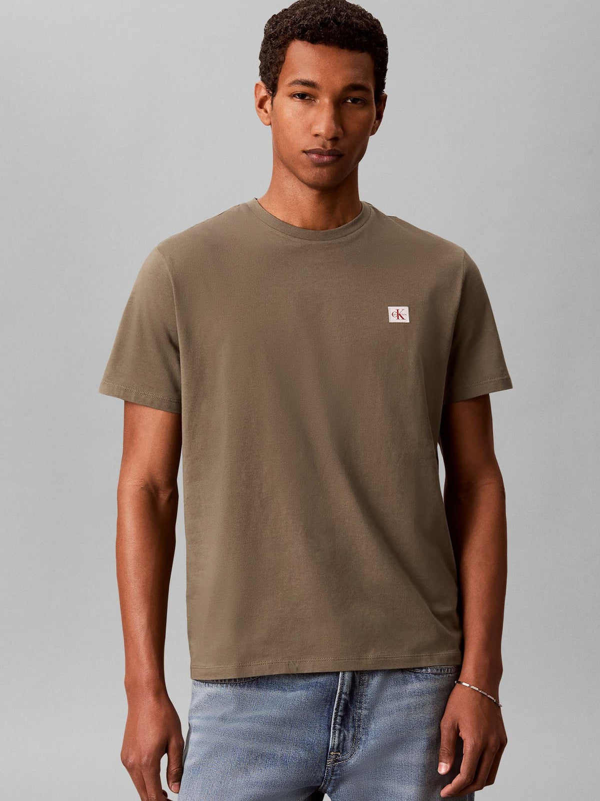 Ck badge 30S classic t-shirt da uomo oliva