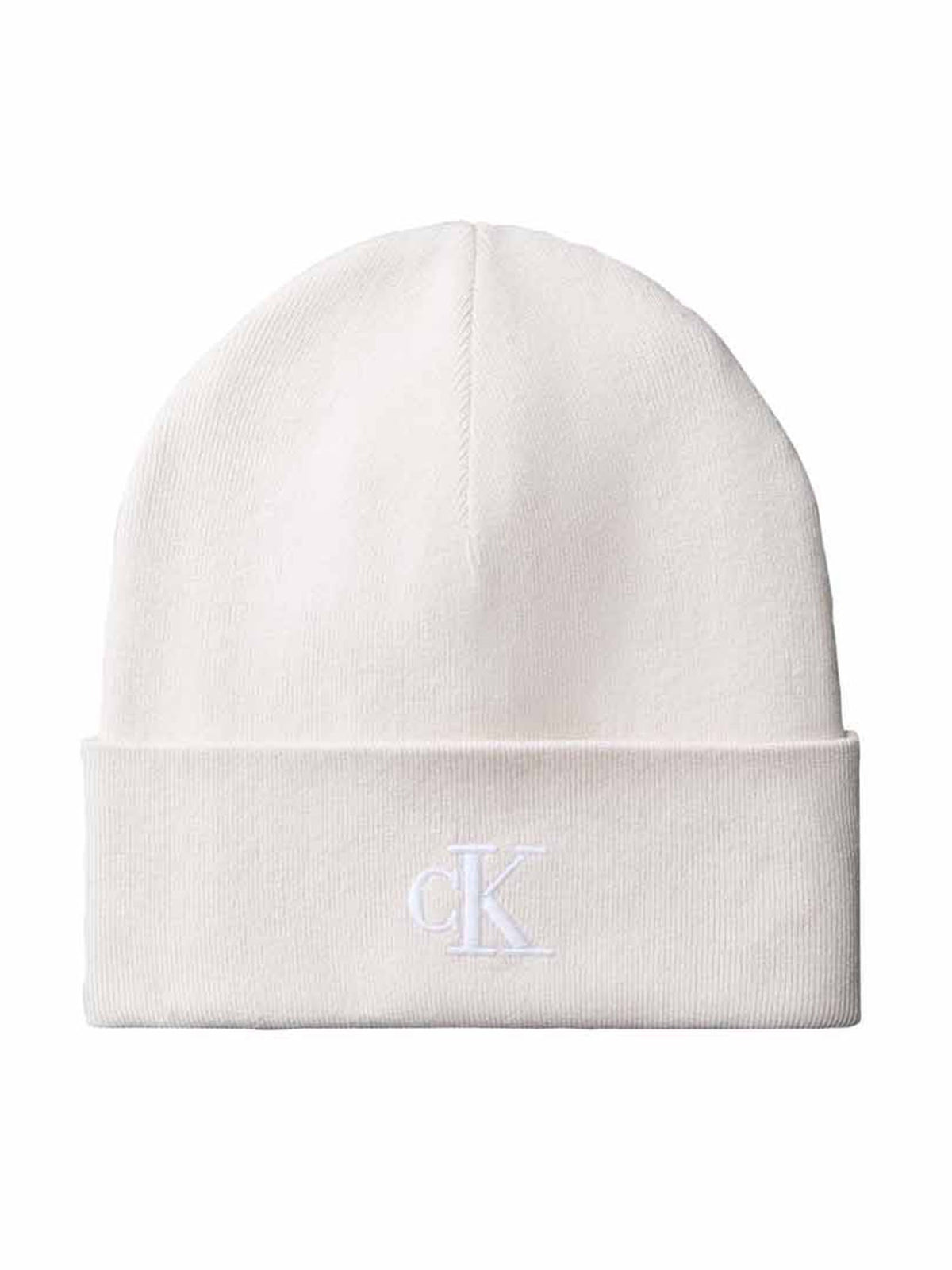 Ck fine rib beanie cappello da unisex bianco