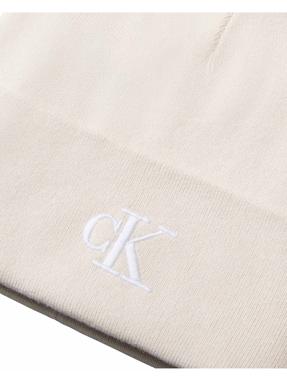 Ck fine rib beanie cappello da unisex bianco