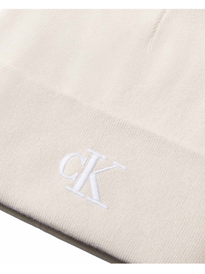 Ck fine rib beanie cappello da unisex bianco