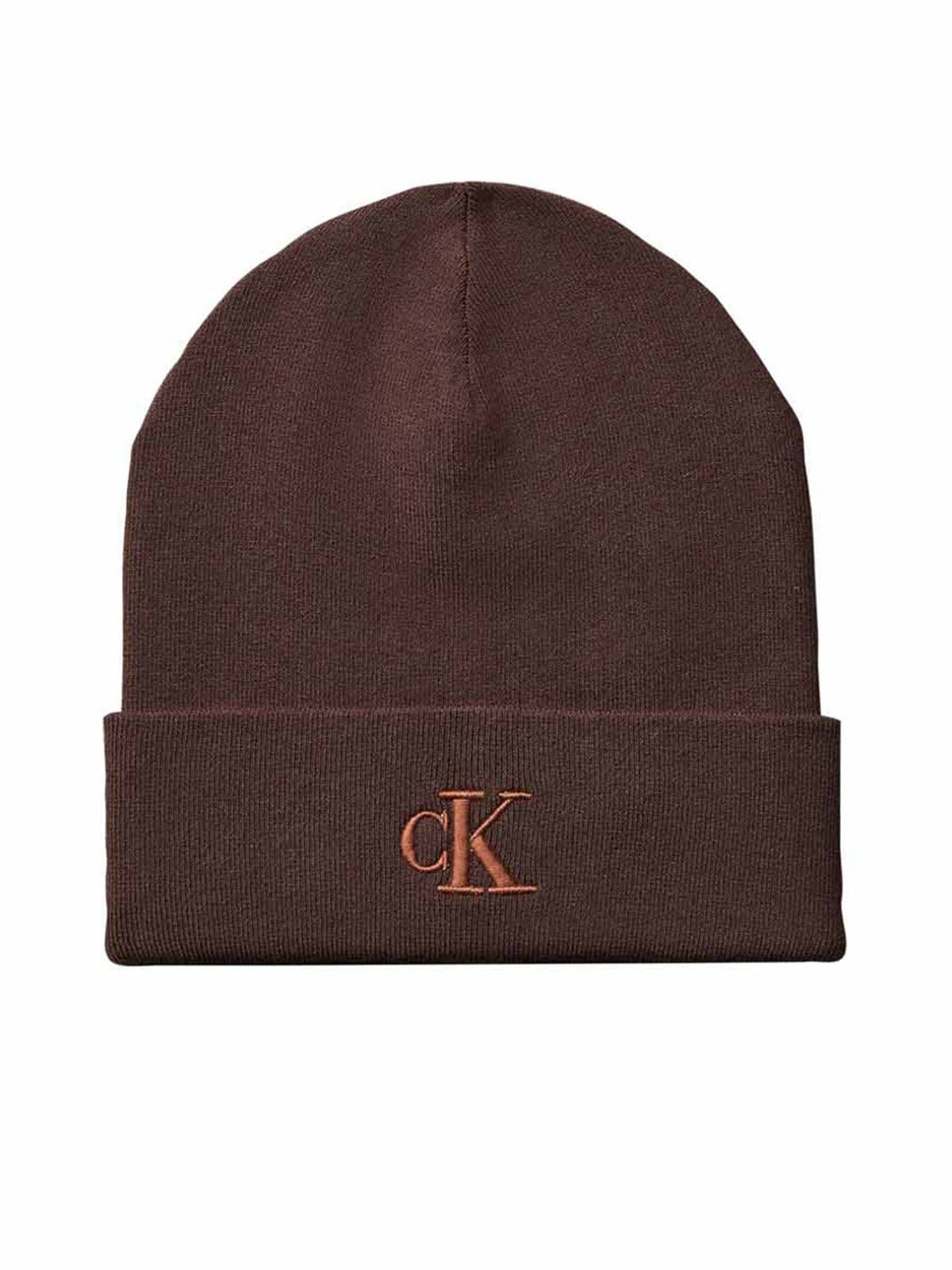 Ck fine rib beanie cappello da unisex marrone