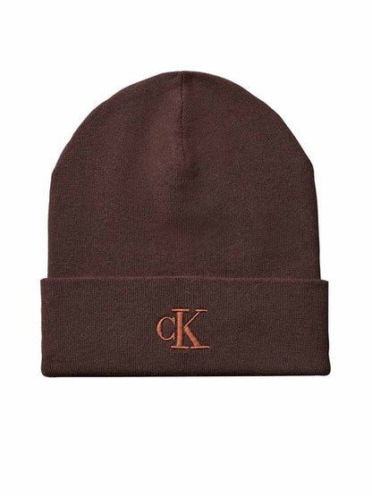 Ck fine rib beanie cappello da unisex marrone