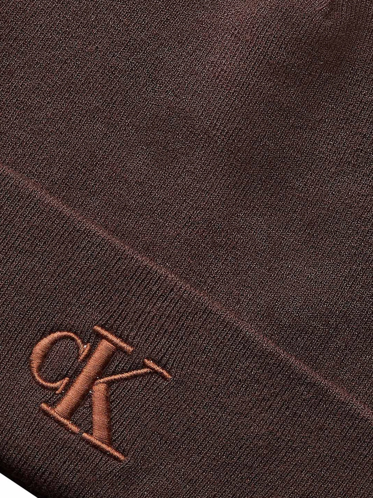 Ck fine rib beanie cappello da unisex marrone