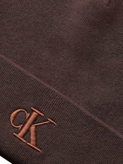 Ck fine rib beanie cappello da unisex marrone