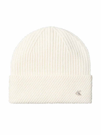 Ck metal wool slante cappello da unisex bianco
