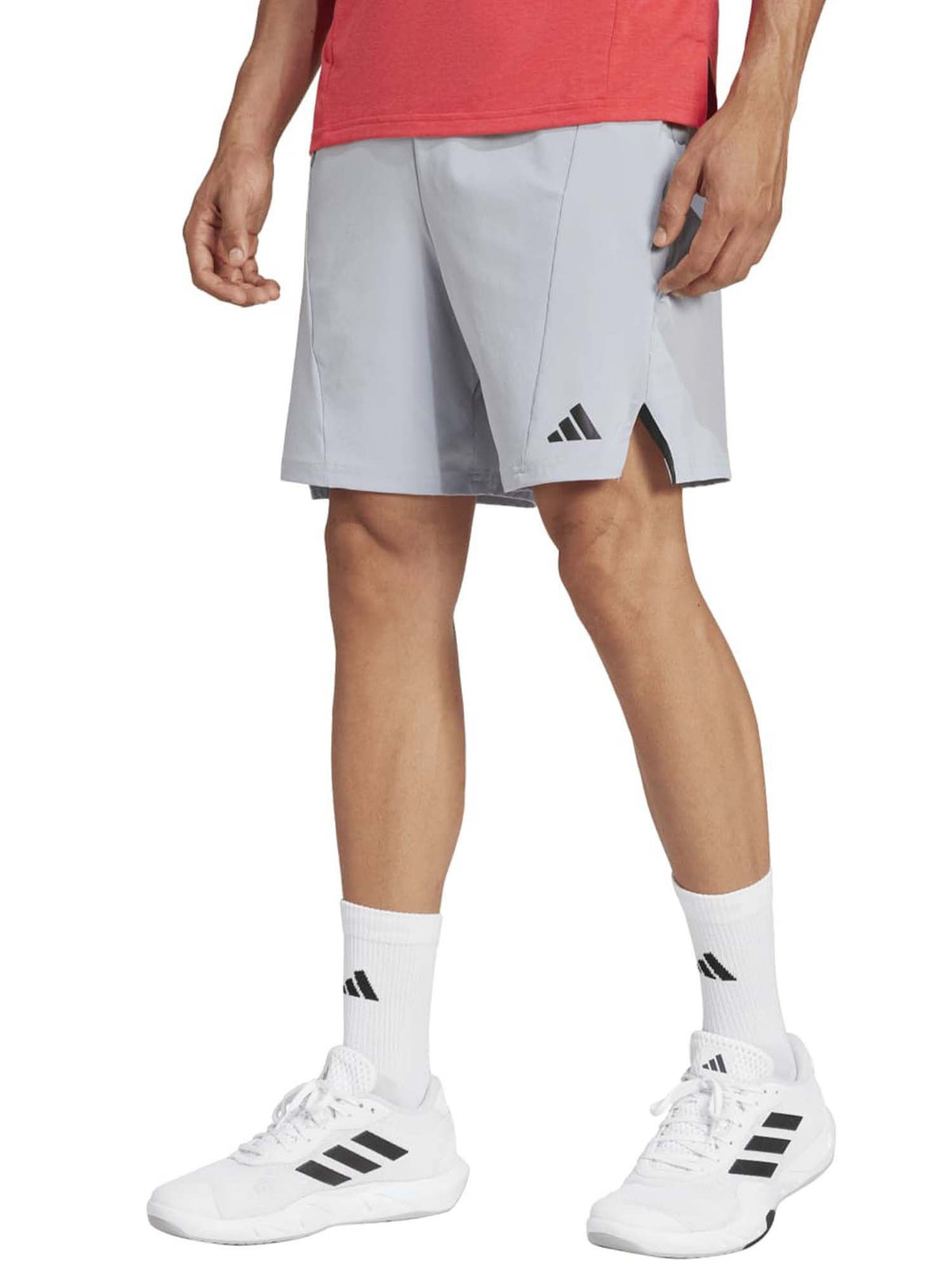 Adidas short training da uomo grigio