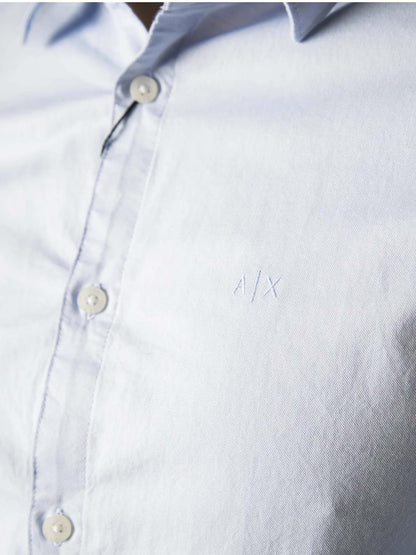 Armani excange camic camicia da uomo celeste