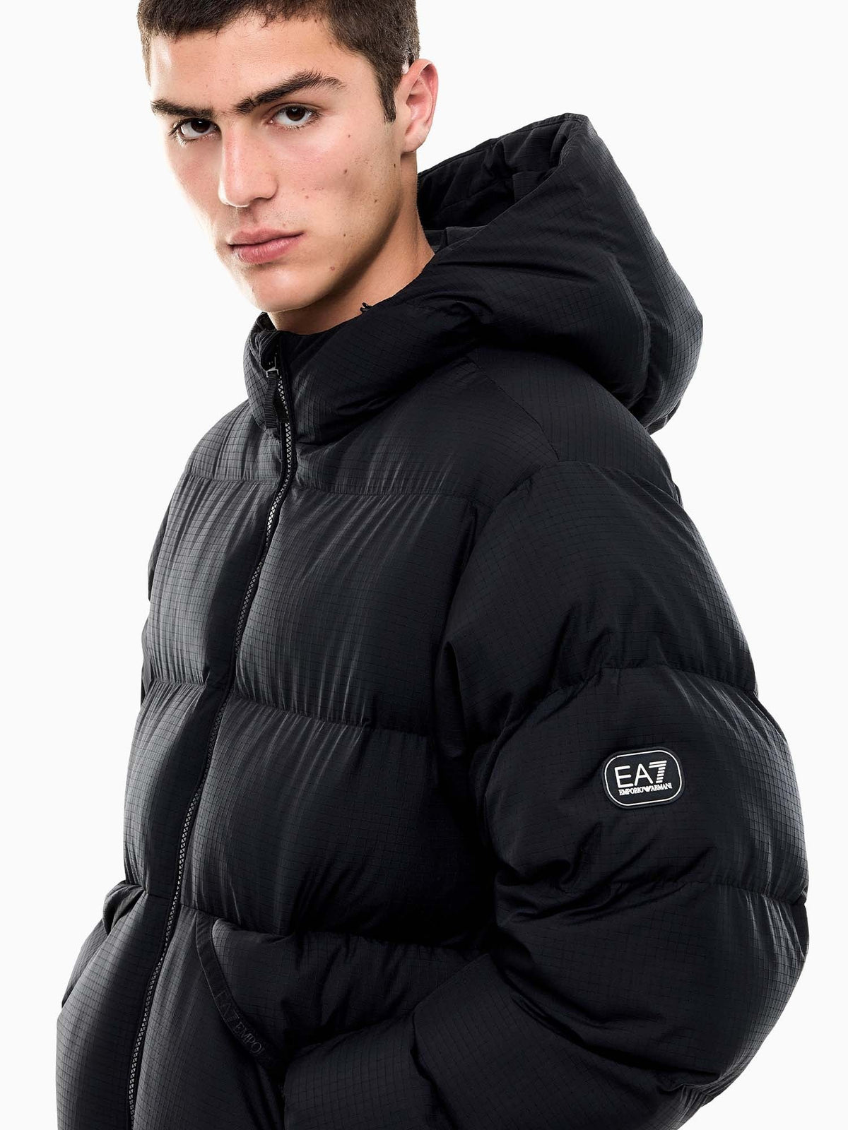 EA7 poly down jkt giubbino da uomo nero