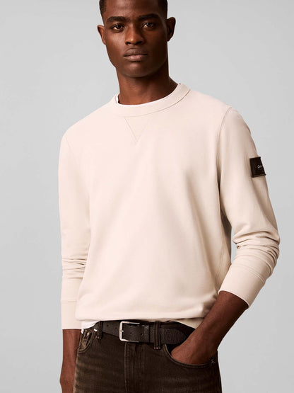 Ck 350TERRY badge felpa da uomo panna