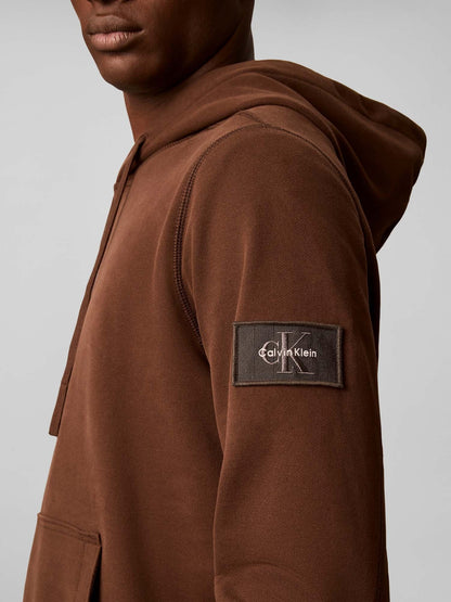 Ck 350TERRY badge felpa da uomo marrone