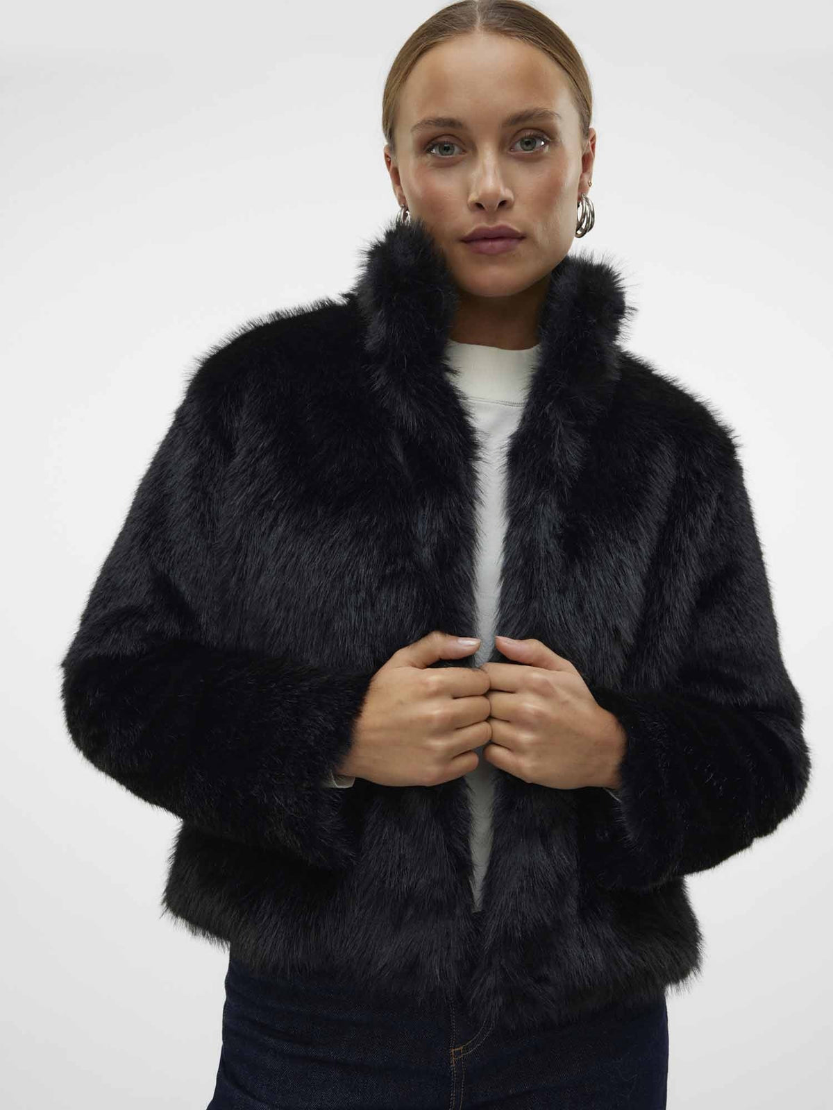 Vero moda monroe pelliccia da donna nero