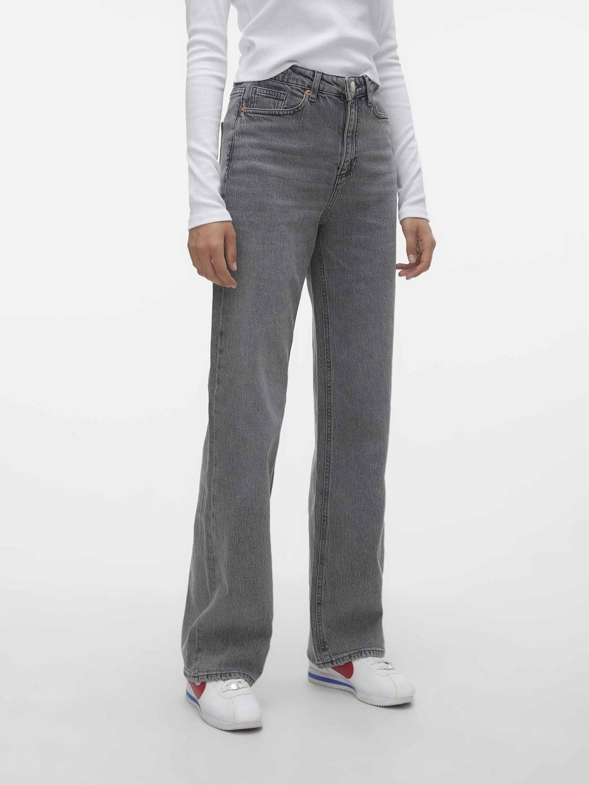 Vero moda tessa wide jeans da donna grigio