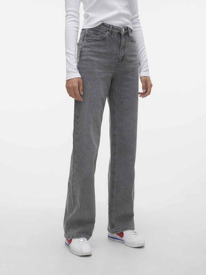 Vero moda tessa wide jeans da donna grigio