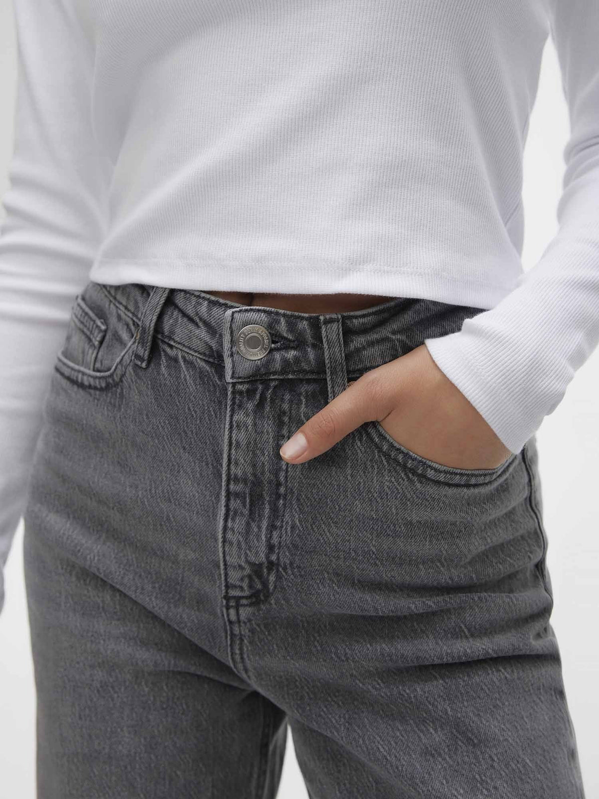 Vero moda tessa wide jeans da donna grigio