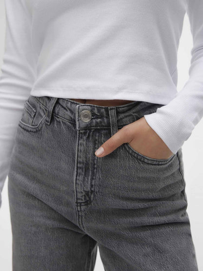 Vero moda tessa wide jeans da donna grigio