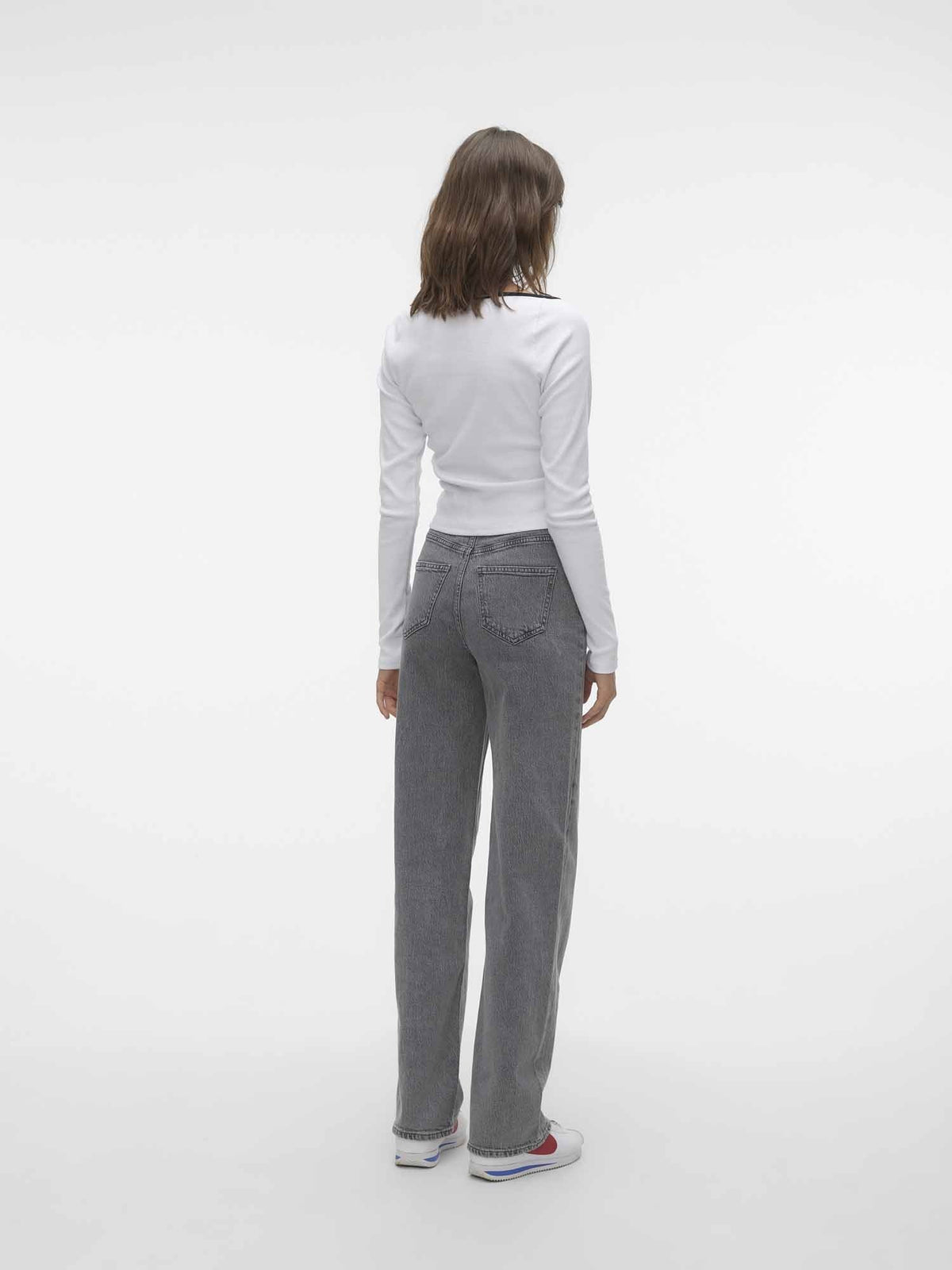 Vero moda tessa wide jeans da donna grigio