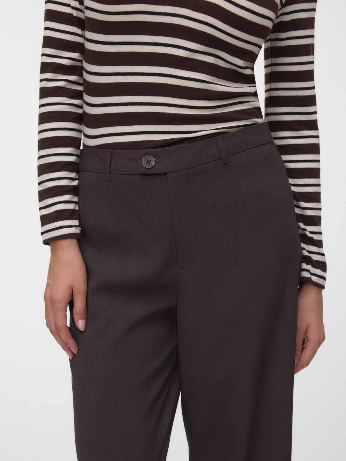 Vero moda texas pantalone da donna cioccolato