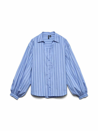 Vero moda gina camicia da donna celeste