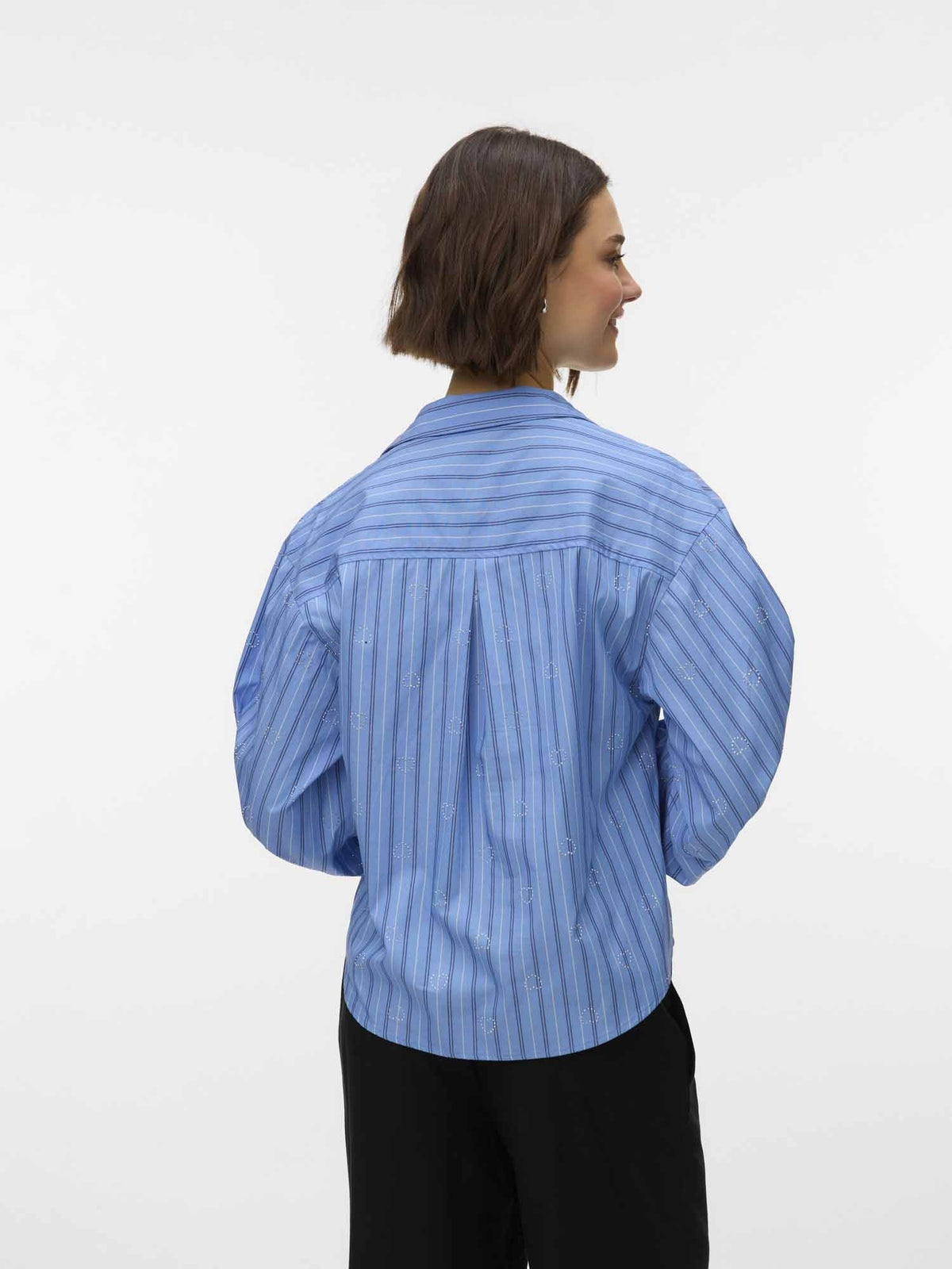 Vero moda gina camicia da donna celeste