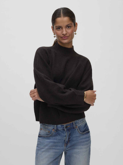 Vero moda leaf maglia da donna cioccolato