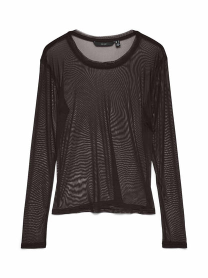 Vero moda lova t-shirt da donna cioccolato