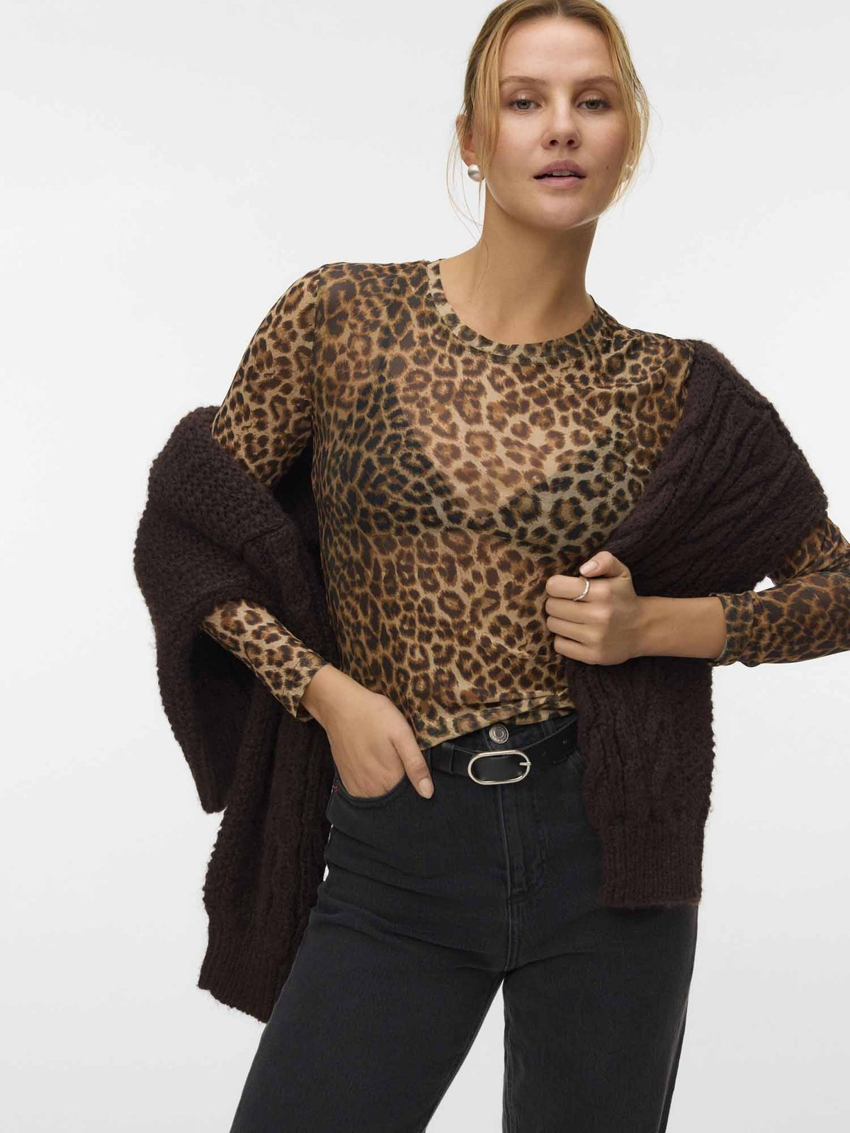 Vero moda lova t-shirt da donna maculato