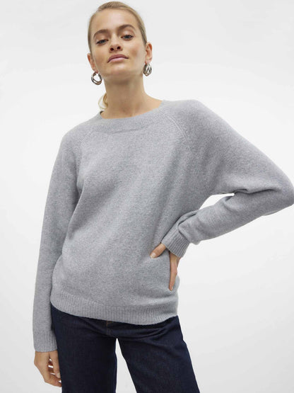 Vero moda doffy maglia da donna grigio chiaro