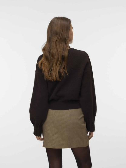 Vero moda kacy maglia da donna cioccolato
