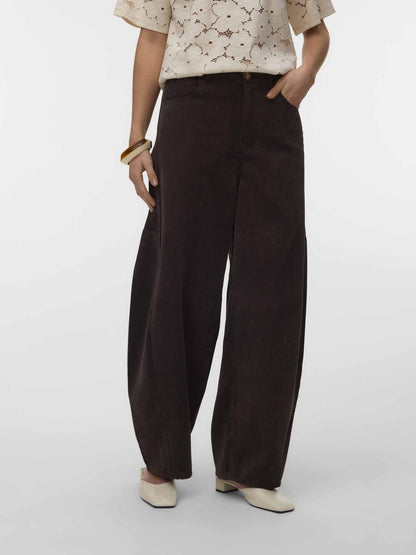 Vero moda kaitlin pantalone da donna cioccolato