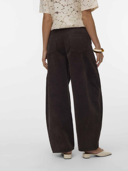Vero moda kaitlin pantalone da donna cioccolato