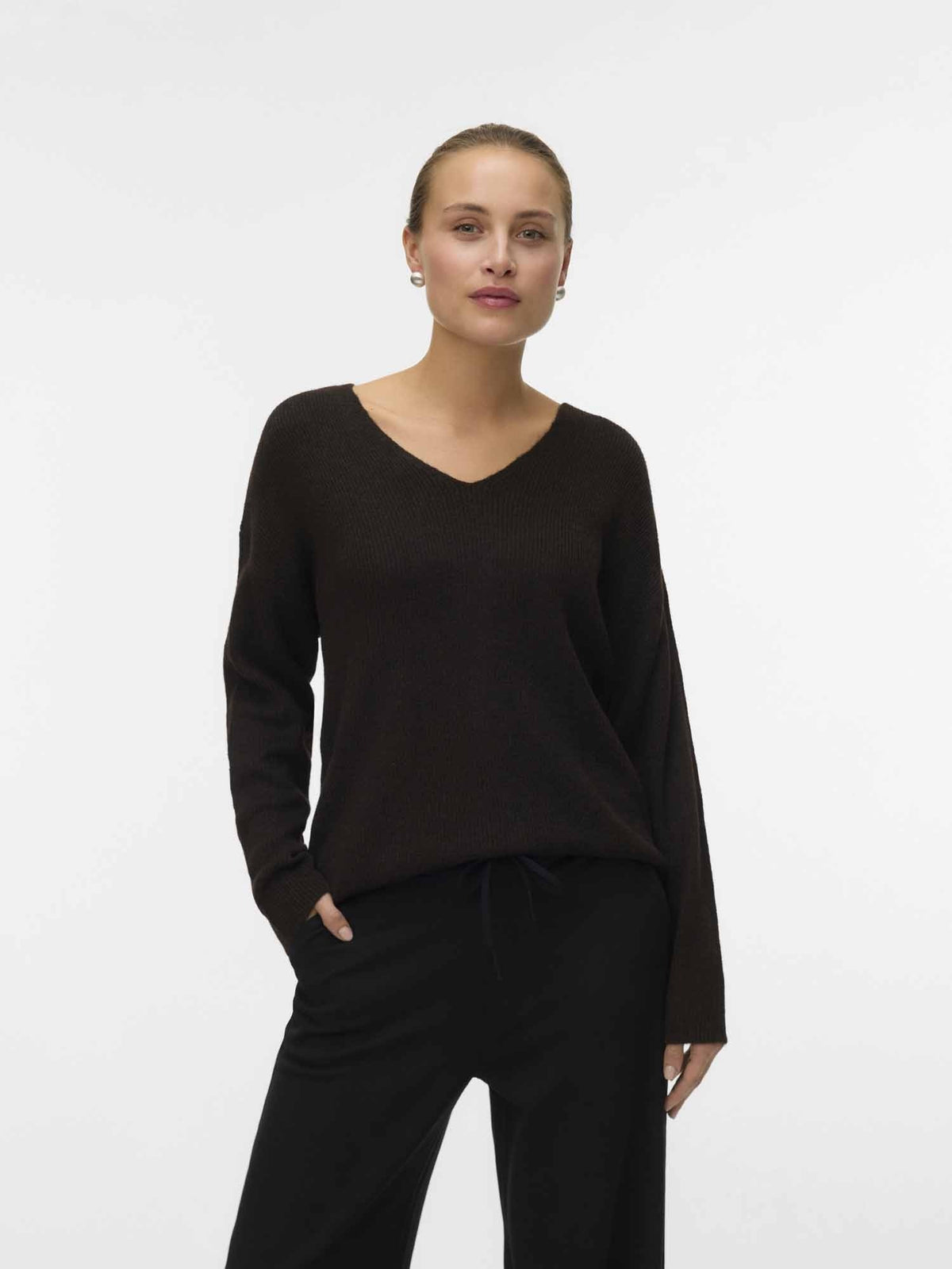 Vero moda crewlefile maglia da donna cioccolato