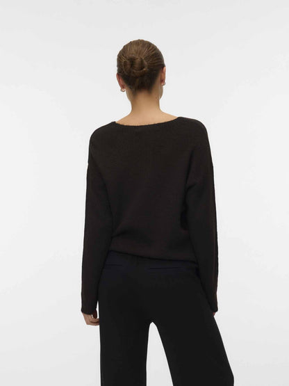 Vero moda crewlefile maglia da donna cioccolato