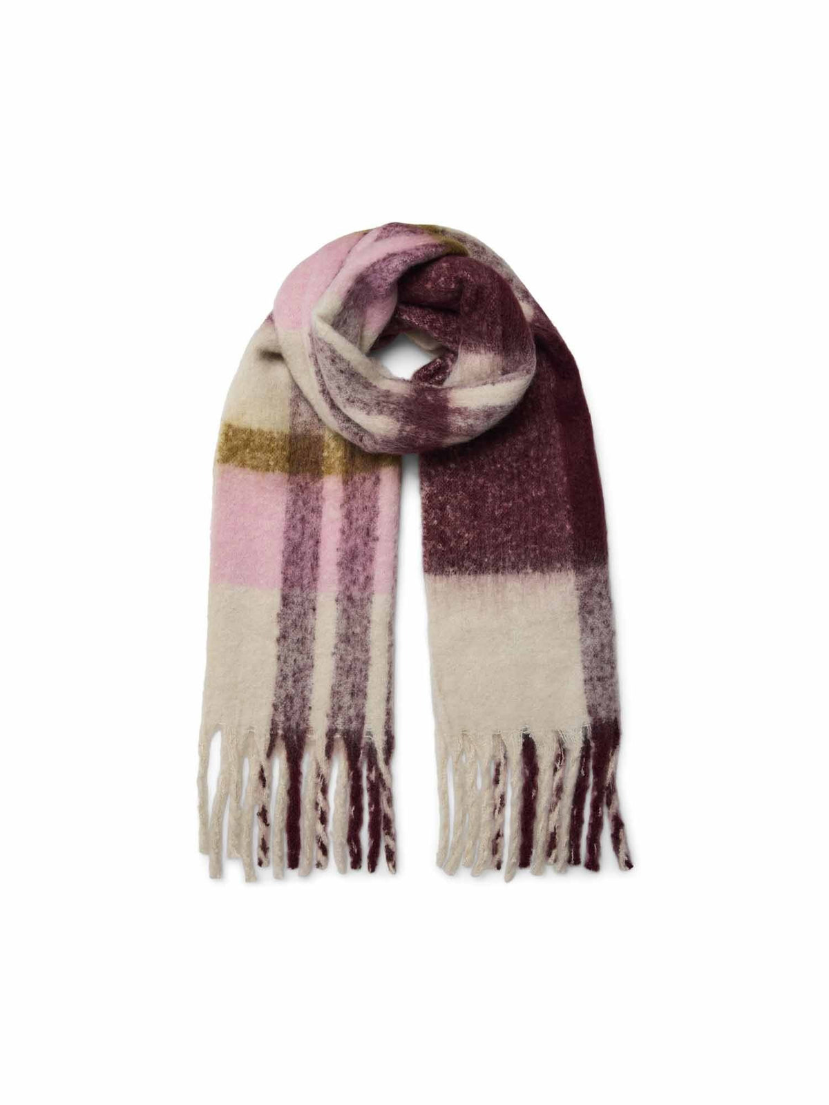 Vero moda ivy sciarpa da unisex rosa bordeaux